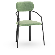 Стул ror, round, рогожка, черный/зеленый от производителя. Магазин дизайнерской мебели. ⭐ Более 100 видов столов, стульев, диваны, кресла, обеденные группы, лаунж-зоны.