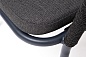 "Марсель" стул плетеный из роупа, каркас алюминий темно-серый (RAL7024) муар, роуп темно-серый круглый, ткань темно-серая 027