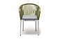 "Лион" стул плетеный из роупа, каркас из стали светло-серый (RAL7035) шагрень, роуп салатовый меланж круглый, ткань светло-серая