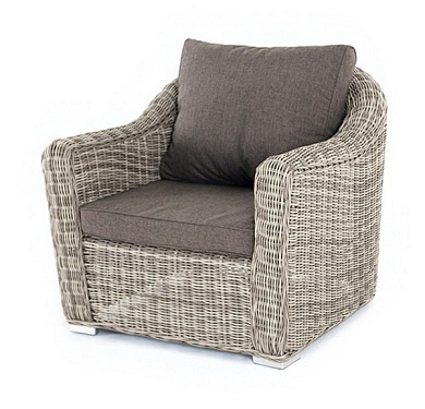 "фабриция" кресло из искусственного ротанга, цвет серый в официальном магазине viva-verde.ru