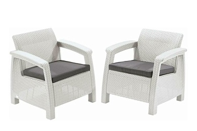 комплект мебели corfu russia duo (2 кресла), белый в официальном магазине viva-verde.ru