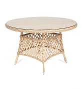 "эспрессо" плетеный круглый стол, диаметр 118 см, цвет соломенный в официальном магазине viva-verde.ru