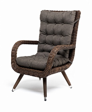 "толедо" кресло плетеное с подушками, цвет коричневый в официальном магазине viva-verde.ru