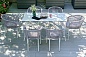 "Милан" обеденная группа на 6 персон, цвет светло-серый с белым каркасом