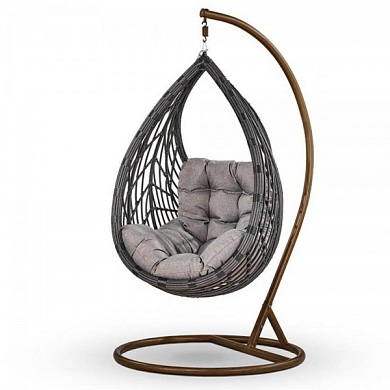 картинка подвесное кресло из искусственного ротанга n886-w72 dark grey от производителя в интернет-магазине viva-verde.ru