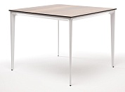 "малага" обеденный стол из hpl 90х90см, цвет "дуб", каркас белый в официальном магазине viva-verde.ru