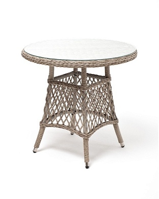 "эспрессо" плетеный круглый стол, диаметр 80 см, цвет бежевый в официальном магазине viva-verde.ru
