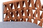"Диего" стул плетеный из роупа, каркас из стали светло-серый (RAL7035) шагрень, роуп оранжевый меланж круглый, ткань светло-серая