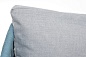 "Диего" диван 2-местный плетеный из роупа, каркас алюминий светло-серый (RAL7035) шагрень, роуп бирюзовый круглый, ткань светло-серая