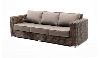 "боно" диван из искусственного ротанга трехместный, цвет коричневый в официальном магазине viva-verde.ru