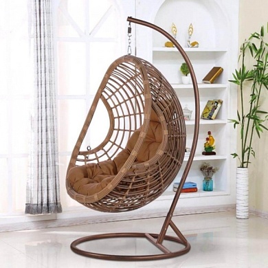 картинка подвесное кресло из искусственного ротанга 300b beige от производителя в интернет-магазине viva-verde.ru